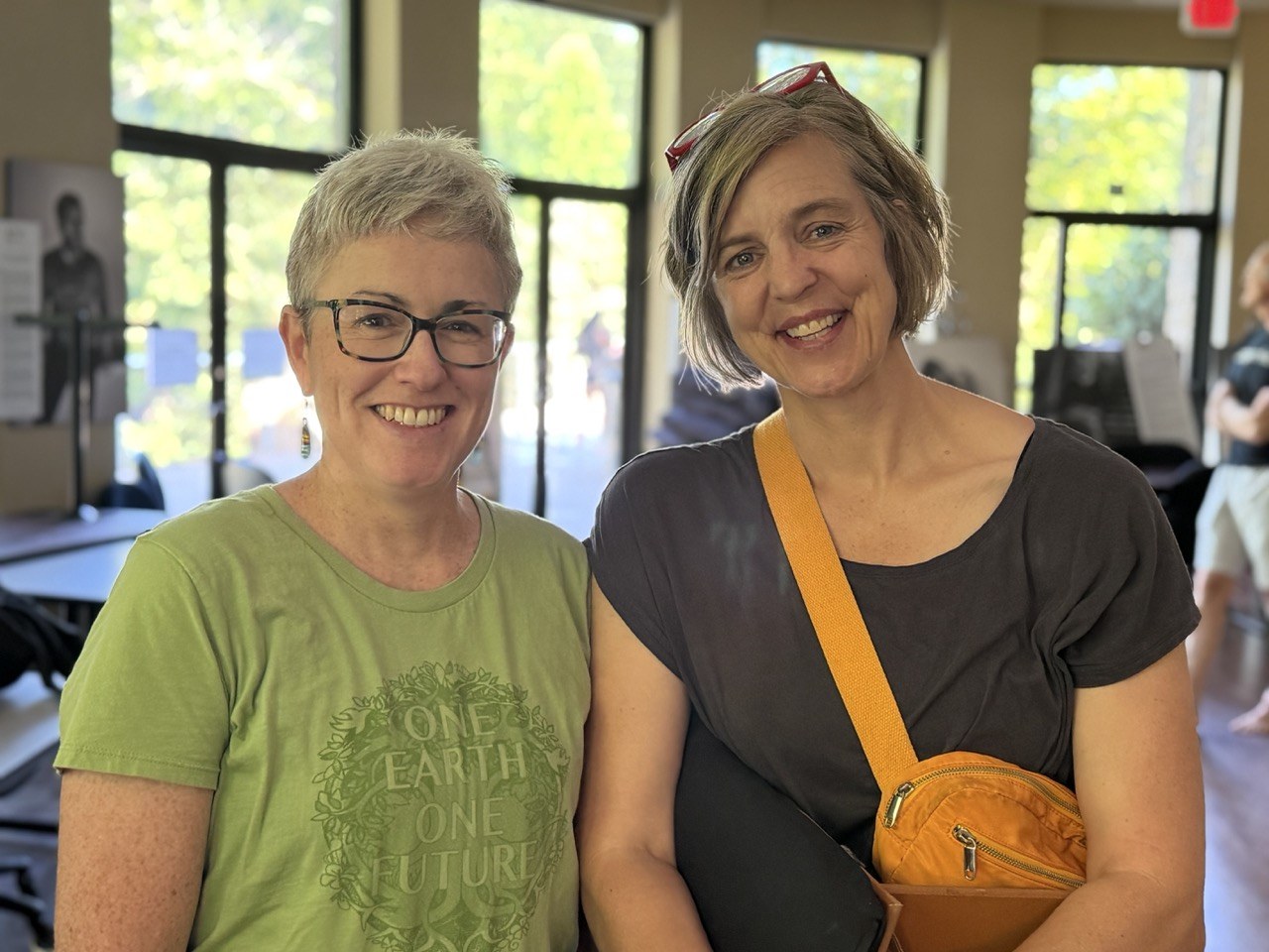 Two members after a Sunday sitting.